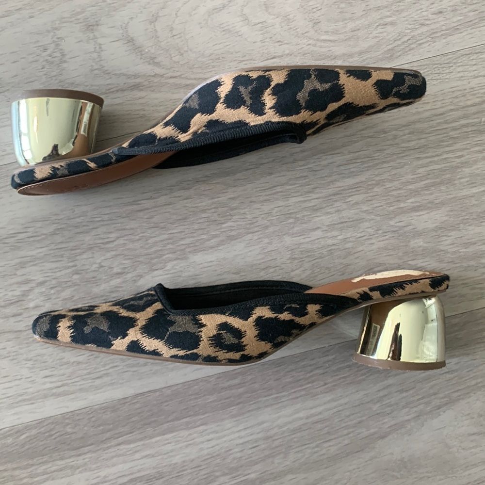 Square Toe Leopard Mules size 8